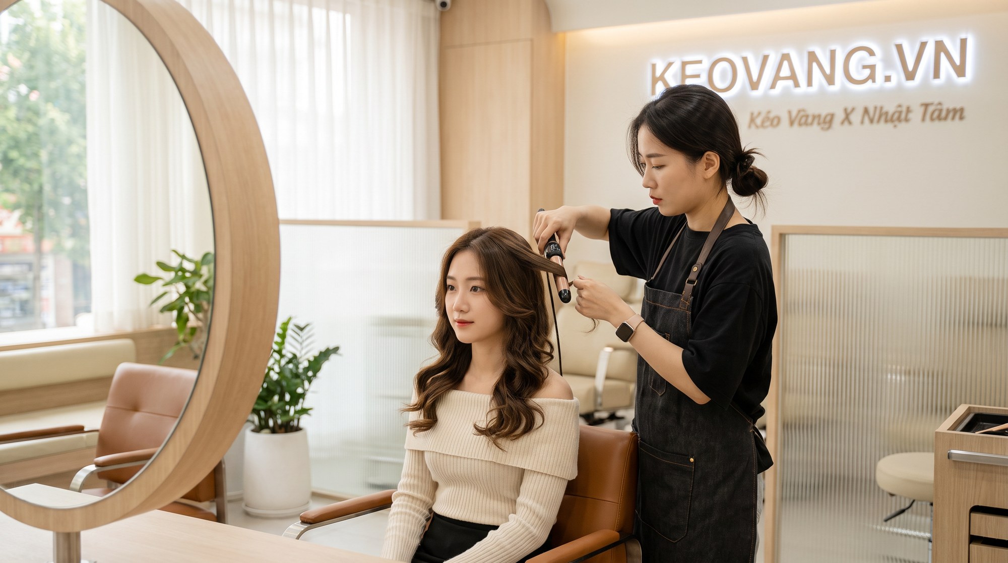 Uốn xoăn tạo kiểu mềm mại cho tóc nữ